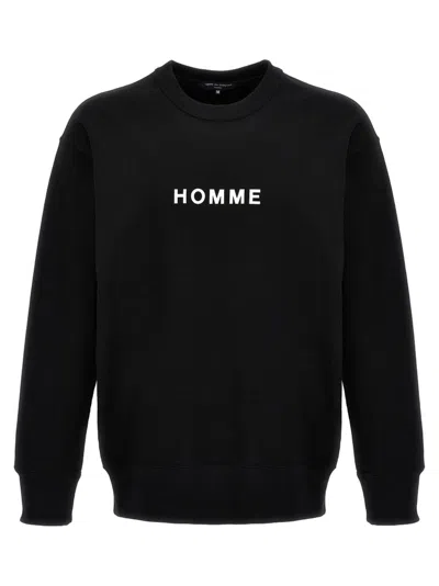Shop Comme Des Garçons Homme Deux Comme Des Garҫons Homme Logo Printed Crewneck Sweatshirt In Black