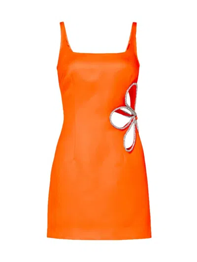 Shop Sau Lee Women's Betty Flower Cut-out Minidress In California Orange