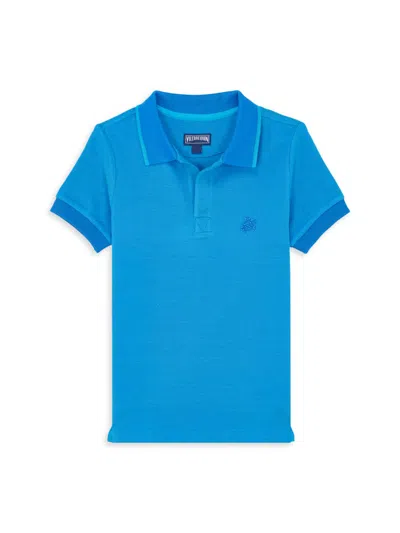 Shop Vilebrequin Little Boy's & Boy's Open Collar Polo Shirt In Blue