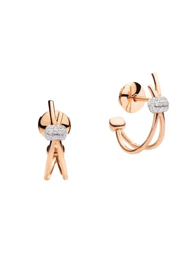 Shop Pomellato Women's Together 18k Rose Gold & 0.1 Tcw Diamond Hoop Earrings