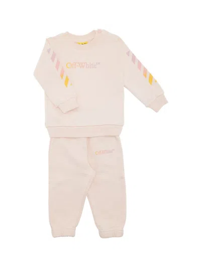 Shop Off-white Baby Girl's Ombré Arrow Sweatsuit In Pink Multi