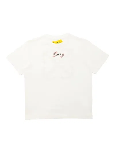 Shop Off-white Little Girl's & Girl's Logo Bandana T-shirt In White Black