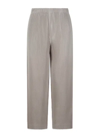 Shop Issey Miyake Homme Plissé  Straight Leg Cropped Pants In White