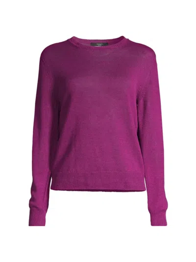 Shop Weekend Max Mara Women's Atzeco Linen Knit Crewneck Sweater In Purple
