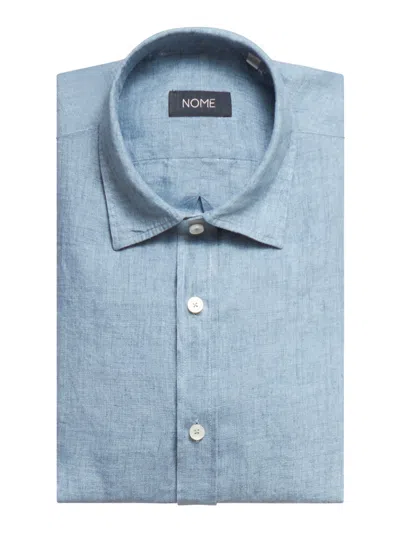 Shop Nome X Xacus Linen Shirt In Grey