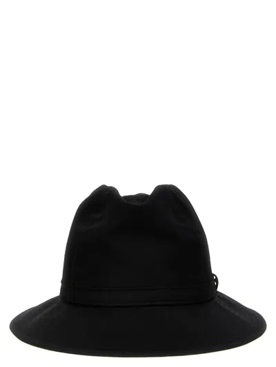 Shop Yohji Yamamoto 'fedora' Hat In Black