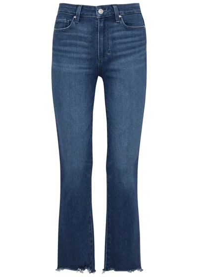 Shop Paige Cindy Cropped Straight-leg Jeans In Blue
