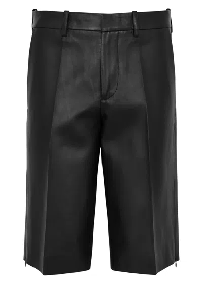 Shop Helmut Lang Car Leather Shorts In Black