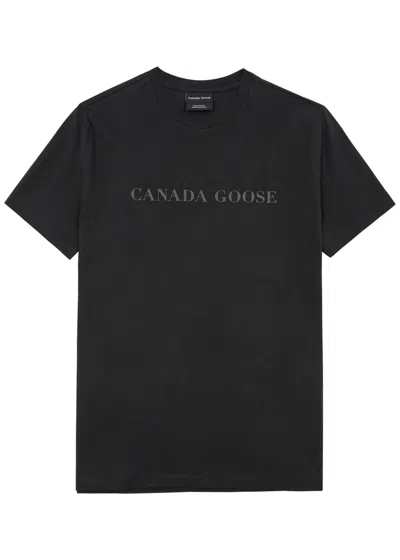 Shop Canada Goose Emersen Logo Cotton T-shirt In Black