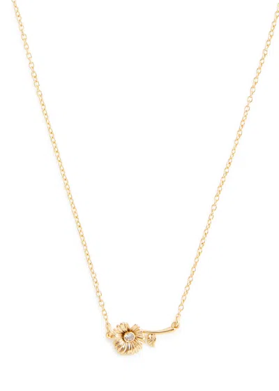 Shop Coach Daisy Embellished Necklace In Gold