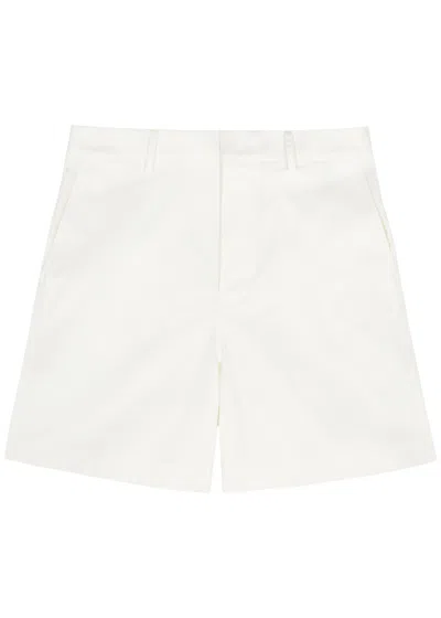 Shop Valentino Stretch-cotton Shorts In Cream
