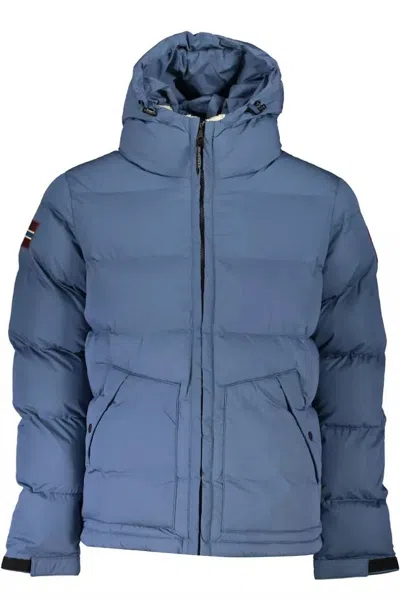 Shop Napapijri Blue Polyester Jacket