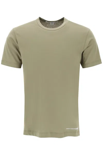 Shop Comme Des Garçons Shirt Logo Print T-shirt In Khaki