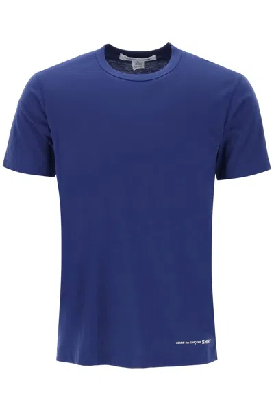 Shop Comme Des Garçons Shirt Logo Print T-shirt In Blue