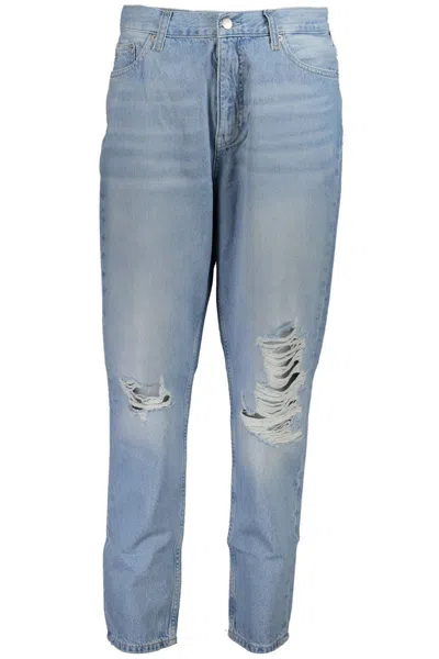 Shop Calvin Klein Light Blue Cotton Jeans & Pant