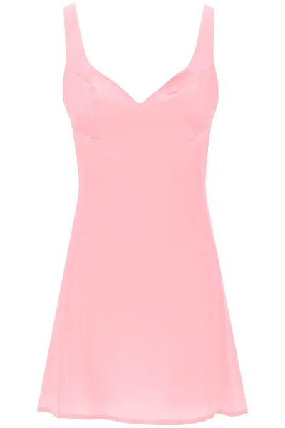 Shop Mvp Wardrobe Ato"mini Martin Crepe Satin Dress In Pink