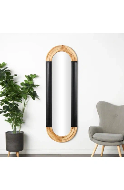 Shop Ginger Birch Studio Two Tone Wooden Wall Mirror In Black