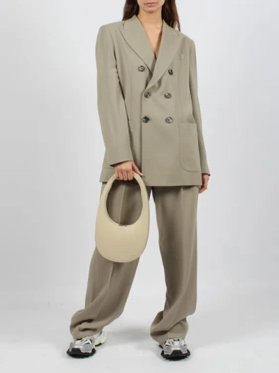 Shop Ami Alexandre Mattiussi High Waist Large Trousers In Grey
