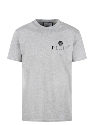 Shop Philipp Plein Round Neck Ss T-shirt In Grey