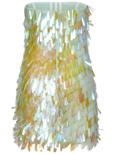 Shop Attico Strapless Mini Dress In Multicolor