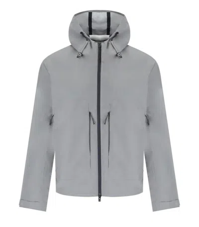 Shop Emporio Armani Travel Essential Grey Hooded Jacket