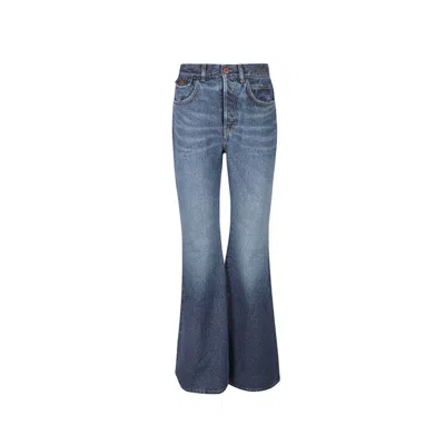 Shop Chloé Merapi Cotton Denim Jeans In Blue