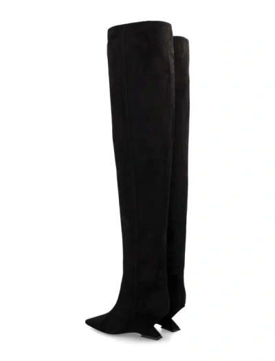 Shop Attico Cheope Over-knee Boot In Black