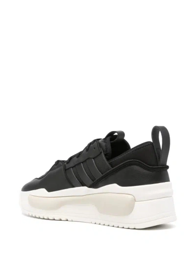 Shop Y-3 Rivalry Leather Sneakers In Black