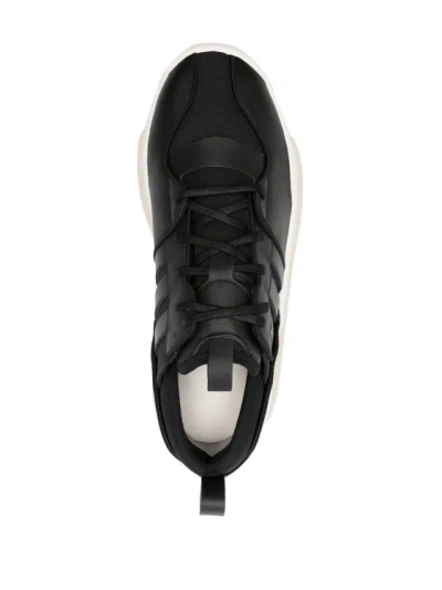 Shop Y-3 Rivalry Leather Sneakers In Black