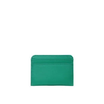 Shop Chloé Leather Card Holder In Green