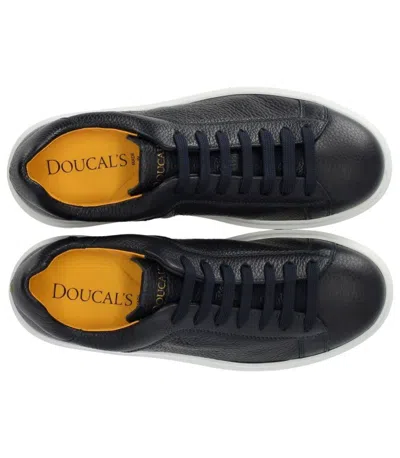 Shop Doucal's Tumblet Dark Blue Sneaker