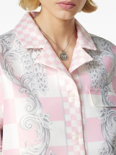 Shop Versace Multicolored Barocco Checked Shirt