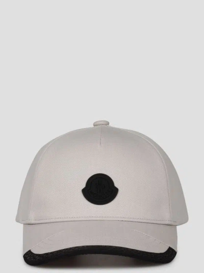 Shop Moncler Logo Baseball Cap In Grey