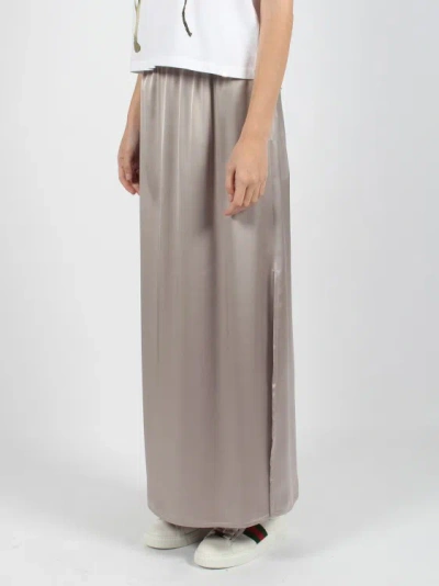 Shop Herno Casual Satin Skirt In Grey