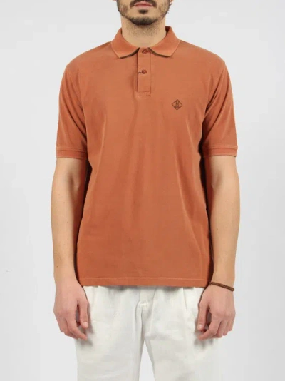 Shop Herno Pigment Dye Pique` Polo Shirt In Orange