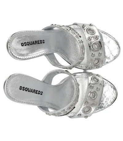 Shop Dsquared2 Gothic Silver Heeled Sandal
