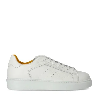 Shop Doucal's Tumblet White Sneaker