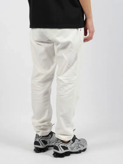 Shop White Sand Linen Cotton Blend Trousers In White