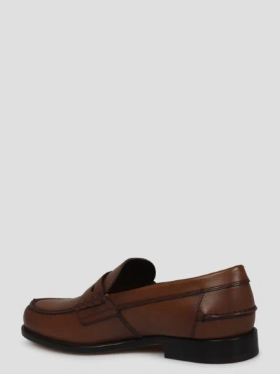 Shop Tod's Leather Loafers In Brown