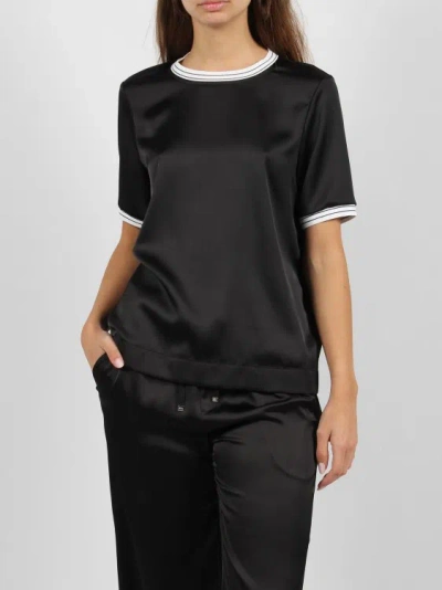 Shop Herno Casual Satin T-shirt In Black