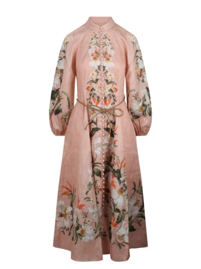 Shop Zimmermann Lexi Billow Long Dress In Multicolor