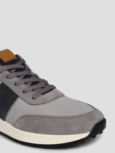 Shop Tod's Leather And Technical Fabric Sneakers In Grey