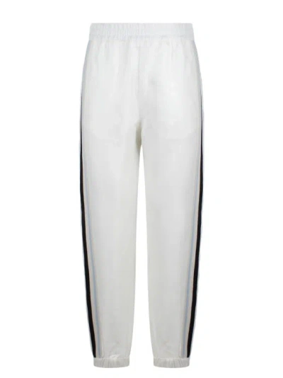 Shop Moncler Twill Jogging Trousers In White