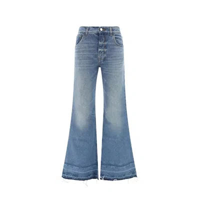 Chloé Whiskering-effect Mid-rise Flared Jeans In Blue