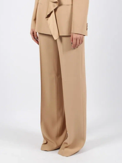 Alberta Ferretti Enver Satin Palazzo Pants In Brown