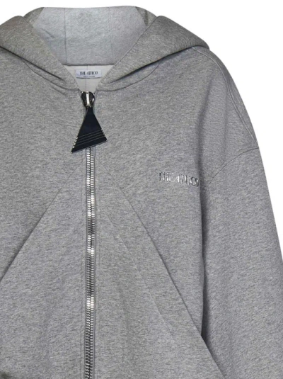 Shop Attico Zipped Sweatshirt In Grey