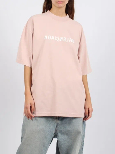 Shop Balenciaga Back Flip T-shirt In Pink