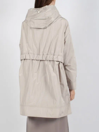 Shop Herno Satin Half Coat In Grey