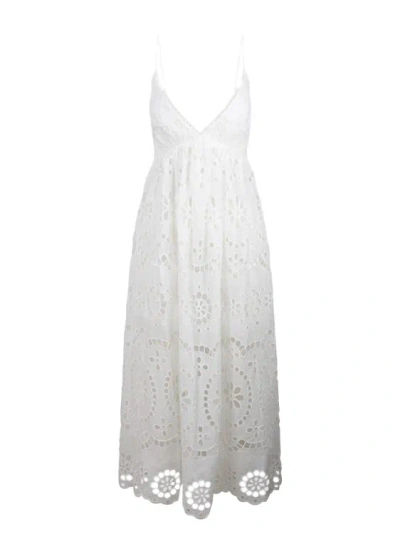 Shop Zimmermann Lexi Embroidered Slip Dress In White