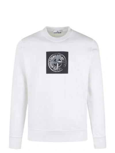 Shop Stone Island Industrial One Print Sweatshirt In White